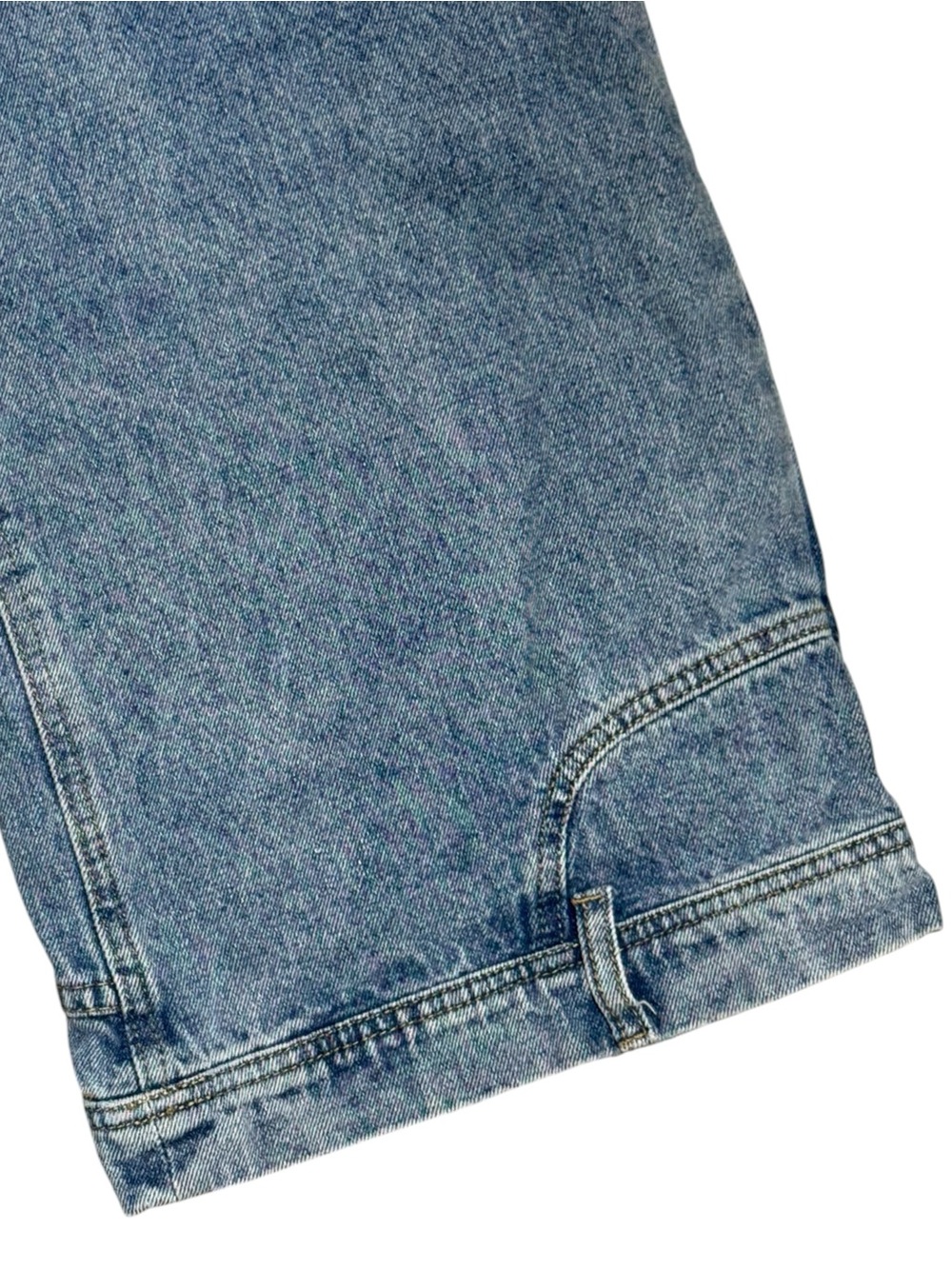 Reverse Worn Wide Leg Denim Jeans - Y2K Baggy Skate Pants with Inverted Pockets - Picture 4 of 7